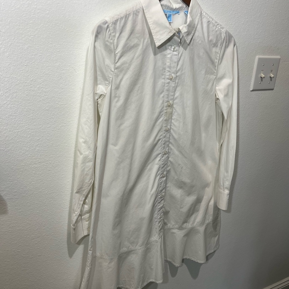 DRAPER JAMES TULIP WHITE COTTON SHIRT DRESS SIZE 4 - Picture 7 of 16